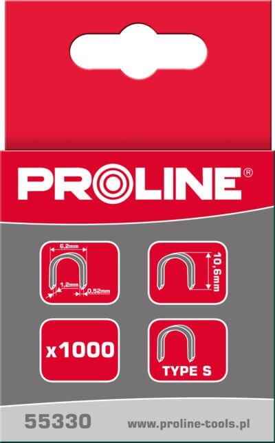 55330 Zszywki hartowane typ R półokrągłe, L=10mm, Proline 55330 Zszywki hartowane typ R półokrągłe, L=10mm, Proline