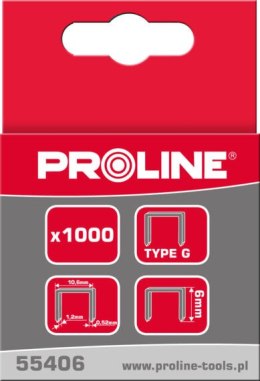 55408 Zszywki hartowane typ G prostokątne, L=8mm, Proline