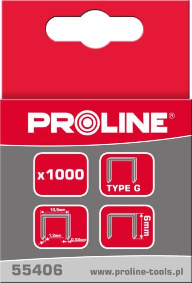 55410 Zszywki hartowane typ G prostokątne, L=10mm, Proline 55410 Zszywki hartowane typ G prostokątne, L=10mm, Proline