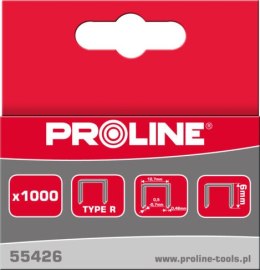55426 Zszywki hartowane typ R prostokątne, L=6mm, Proline