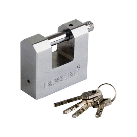 24281 Kłódka 80mm żeliwna trzpień hartowana klucz frezowany, Proline 24281 Kłódka 80mm żeliwna trzpień hartowana klucz frezowany, Proline
