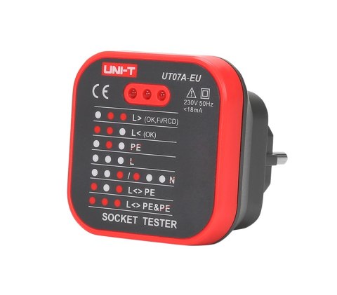 Tester gniazd sieciowych Uni-T UT07A-EU Tester gniazd sieciowych Uni-T UT07A-EU