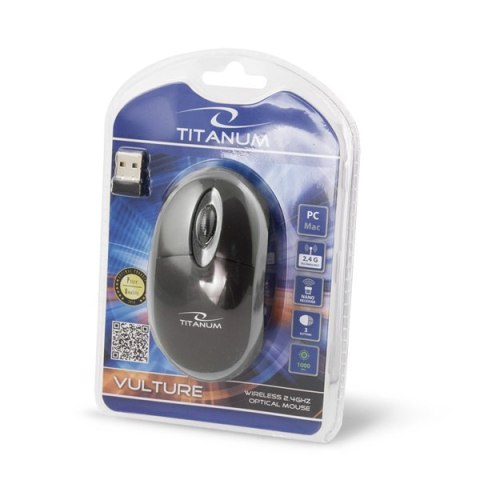 TM116E Mysz bezprzewodowa 2.4GHz 3D optyczna USB Vulture czarno-szara TM116E Mysz bezprzewodowa 2.4GHz 3D optyczna USB Vulture czarno-szara