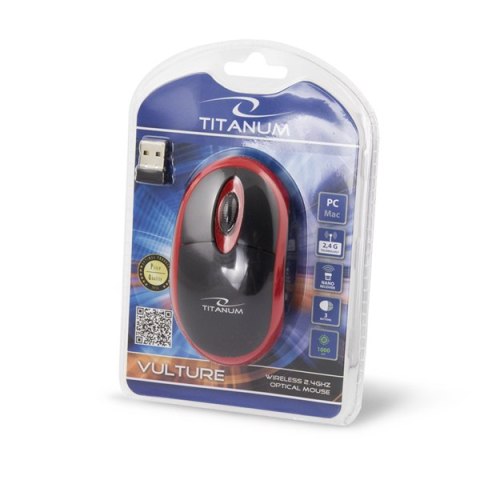 TM116R Mysz bezprzewodowa 2.4GHz 3D optyczna USB Vulture czarno-czerwona TM116R Mysz bezprzewodowa 2.4GHz 3D optyczna USB Vulture czarno-czerwona