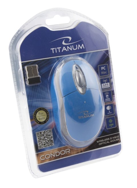 TM120B Mysz bezprzewodowa 2.4GHz 3D optyczna USB Condor niebieska TM120B Mysz bezprzewodowa 2.4GHz 3D optyczna USB Condor niebieska