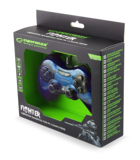 EGG105B Gamepad PC USB Fighter niebieski Esperanza EGG105B Gamepad PC USB Fighter niebieski Esperanza