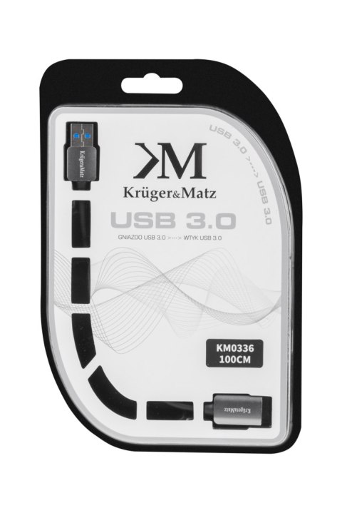 Kabel USB3.0 wtyk - gniazdo 1m Kruger&Matz Kabel USB3.0 wtyk - gniazdo 1m Kruger&Matz