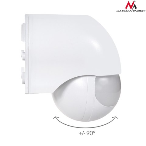 Czujnik ruchu na podczerwień Maclean, zasięg 12m, 180°, mas. obciążenie 1200W, MCE203 Czujnik ruchu na podczerwień Maclean, zasięg 12m, 180°, mas. obciążenie 1200W, MCE203