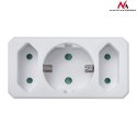 Gniazdko prądowe Maclean, Potrójne, 1x16A , 2x2.5A, Wersja niemiecka, MCE211