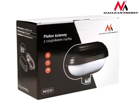 Oprawa ścienna Maclean, z czujnikiem PIR, max. 60W, 180°, MCE33B Oprawa ścienna Maclean, z czujnikiem PIR, max. 60W, 180°, MCE33B