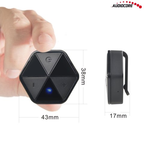 Adapter bluetooth odbiornik z klipsem Audiocore, HSP, HFP, A2DP, AVRCP, AC815 Adapter bluetooth odbiornik z klipsem Audiocore, HSP, HFP, A2DP, AVRCP, AC815