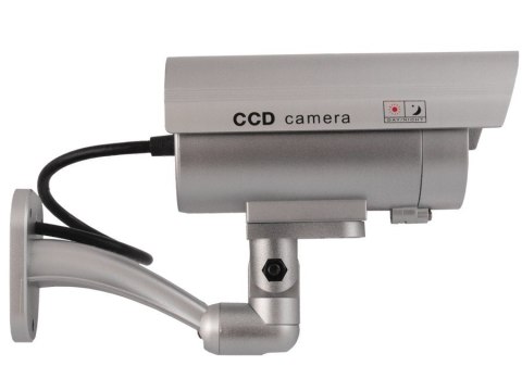 Atrapa kamery tubowej, diody IR LED, srebrna, IR9000S Atrapa kamery tubowej, diody IR LED, srebrna, IR9000S