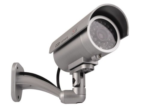 Atrapa kamery tubowej, diody IR LED, srebrna, IR9000S Atrapa kamery tubowej, diody IR LED, srebrna, IR9000S