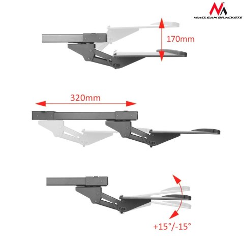 Uchwyt na klawiaturę Maclean, max 2 kg, MC-757 Uchwyt na klawiaturę Maclean, max 2 kg, MC-757