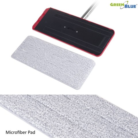 Wkład do mopa płaskiego GreenBlue, szary, wzmocnione włókna, pasuje do MaxiClean GB850 GB870 microfibra HQ, MaxiClean GB851 Wkład do mopa płaskiego GreenBlue, szary, wzmocnione włókna, pasuje do MaxiClean GB850 GB870 microfibra HQ, MaxiClean GB851