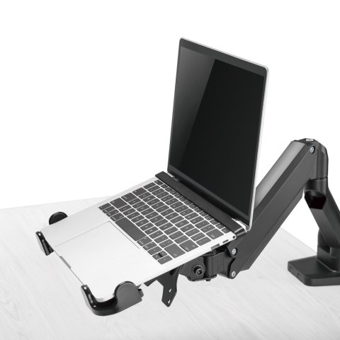 Regulowany uchwyt do laptopa kompatybilny z uchwytami biurkowymi Maclean, do pracy stojąco siedzącej, 11"-17", MC-836 Regulowany uchwyt do laptopa kompatybilny z uchwytami biurkowymi Maclean, do pracy stojąco siedzącej, 11"-17", MC-836