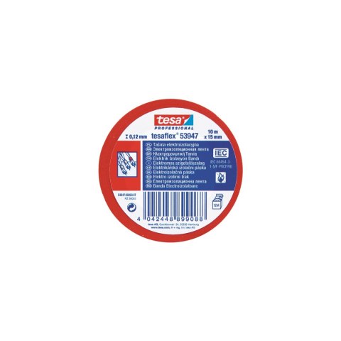 Taśma elektroizol.5000v pcw 10m:15mm czerwona (h5394703) Taśma elektroizol.5000v pcw 10m:15mm czerwona (h5394703)