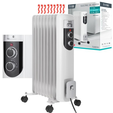 Grzejnik olejowy Teesa 2000W (9 żeberek) Grzejnik olejowy Teesa 2000W (9 żeberek)