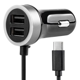 Ładowarka samochodowa 12v 24v usb-c + 2x usb 2.4a pro-3 amio-02058