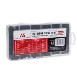 Zestaw koszulek termokurczliwych Maclean, 2mm - 56szt, 4mm - 28 szt, 6mm - 14szt, 8mm - 35szt, 10mm - 35szt, 12mm - 28szt, 196s