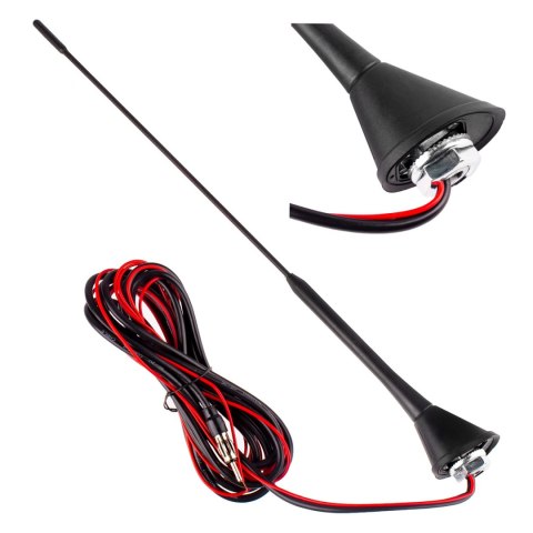 Antena samochodowa 40 cm ze wzmacniaczem ant08 amio-01511 Antena samochodowa 40 cm ze wzmacniaczem ant08 amio-01511