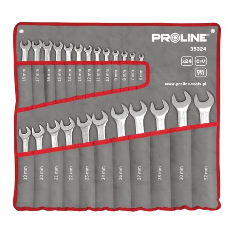 Klucze oczkowo-płaskie szt.24 (6-32mm), din 3113, cv,proline Klucze oczkowo-płaskie szt.24 (6-32mm), din 3113, cv,proline