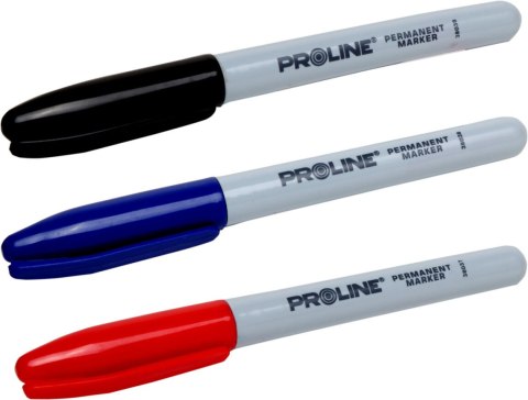 Markery perm. "okrągłe" 3 szt. (cza,nie,cze), karta, proline Markery perm. "okrągłe" 3 szt. (cza,nie,cze), karta, proline