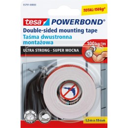 Taśma montażowa powerbond wew.zew.1,5m:19mm (s.moc.do 10kg na 10cm)