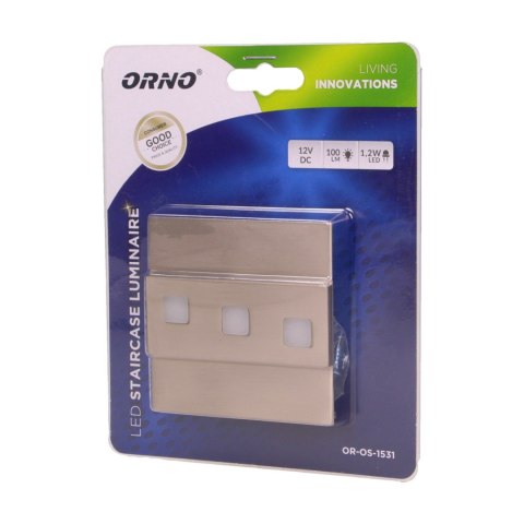 LEPUS LED 1,2W, oprawa schodowa natynkowa, 12V DC, 100lm, 6000K, satyna LEPUS LED 1,2W, oprawa schodowa natynkowa, 12V DC, 100lm, 6000K, satyna