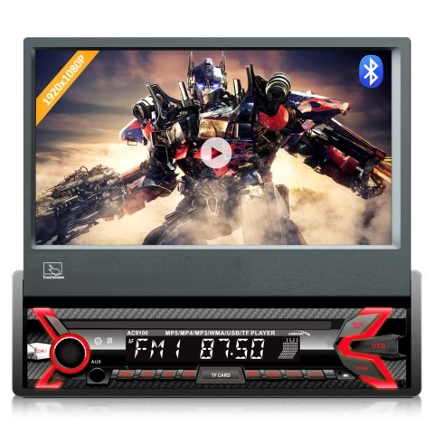 Radioodtwarzacz samochodowy Audiocore, wysuwany dotykowy panel LCD 7" 1080P, MP5, AVI DivX, Bluetooth, RDS, pilot w zestawie, AC Radioodtwarzacz samochodowy Audiocore, wysuwany dotykowy panel LCD 7" 1080P, MP5, AVI DivX, Bluetooth, RDS, pilot w zestawie, AC
