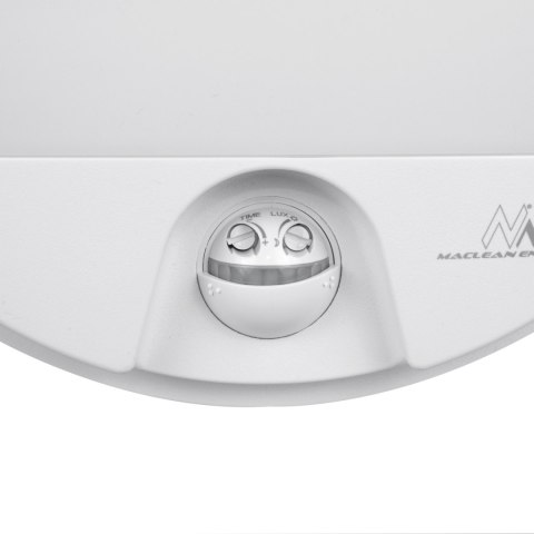 Lampa LED z czujnikiem ruchu Maclean , czujnik PIR, kolor biały, 15W, IP54, 1100lm,barwa neutralna, MCE291 W Lampa LED z czujnikiem ruchu Maclean , czujnik PIR, kolor biały, 15W, IP54, 1100lm,barwa neutralna, MCE291 W