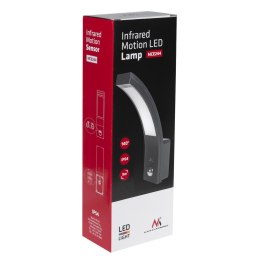 Lampa LED z czujnikiem ruchu Maclean, czujnik ruchu PIR, kolor szary, 10W, IP54, 750lm, neutralna biała (4000K) MCE244 GR