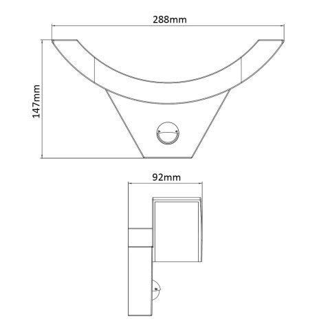 Lampa LED z czujnikiem ruchu Maclean, czujnik ruchu na podczerwień, kolor czarny, 10W, IP54, 800lm, MCE290 B Lampa LED z czujnikiem ruchu Maclean, czujnik ruchu na podczerwień, kolor czarny, 10W, IP54, 800lm, MCE290 B