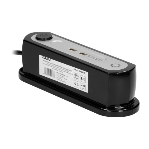 Listwa zasilająca nabiurkowa z wyłącznikiem 3x2P+Z, ładowarka 2xUSB 2.4A, Ogranicznik przepięć TYP 3, kabel H05VV-F 3x1,5, długo Listwa zasilająca nabiurkowa z wyłącznikiem 3x2P+Z, ładowarka 2xUSB 2.4A, Ogranicznik przepięć TYP 3, kabel H05VV-F 3x1,5, długo
