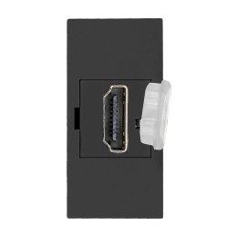 NOEN HDMI, gniazdo modułowe 22,5x45mm HDMI z zaślepką zabezpieczającą, czarne