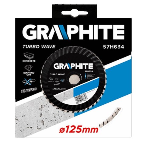 Tarcza diamentowa 125 x 22.2 mm, turbo wave Tarcza diamentowa 125 x 22.2 mm, turbo wave