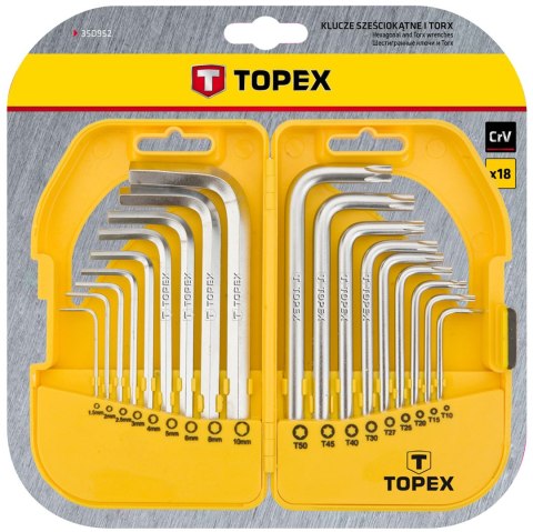 Klucze sześciokątne i Torx, zestaw 18 szt. Klucze sześciokątne i Torx, zestaw 18 szt.