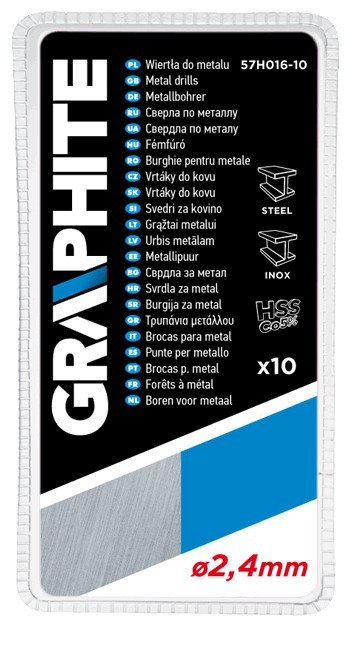 Wiertła do metalu HSS-Co 2.4 mm, 10 szt. Wiertła do metalu HSS-Co 2.4 mm, 10 szt.