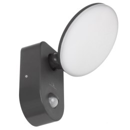Lampa LED z czujnikiem PIR Maclean, ścienna, z czujnikiem PIR, PC+ALU, 15W, 1100lm, IP65, Neutral White 4000K, szara, MCE367