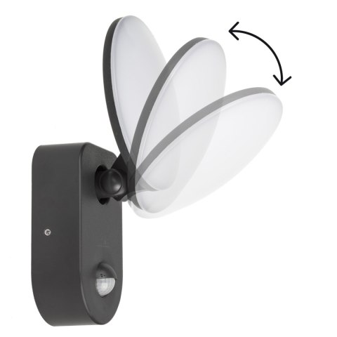 Lampa LED z czujnikiem PIR Maclean, ścienna, z czujnikiem PIR, PC+ALU, 15W, 1100lm, IP65, Neutral White 4000K, szara, MCE367 Lampa LED z czujnikiem PIR Maclean, ścienna, z czujnikiem PIR, PC+ALU, 15W, 1100lm, IP65, Neutral White 4000K, szara, MCE367