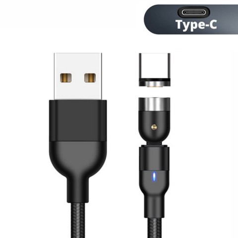 Magnetyczny kabel Maclean, Kątowy, Wspiera Fast Charging, USB C 3w1, 9V/2A, 5V/3A, Nylonowy oplot w kolorze czarnym, 1m, MCE474 Magnetyczny kabel Maclean, Kątowy, Wspiera Fast Charging, USB C 3w1, 9V/2A, 5V/3A, Nylonowy oplot w kolorze czarnym, 1m, MCE474
