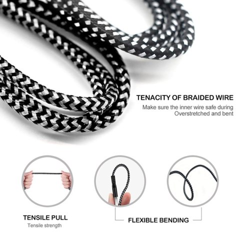 Kabel micro USB Maclean, Wspierający Fast Charge 2.4A, Przesył danych, 5V/2.4A, Czarny, Dł. 2m, MCE483 Kabel micro USB Maclean, Wspierający Fast Charge 2.4A, Przesył danych, 5V/2.4A, Czarny, Dł. 2m, MCE483