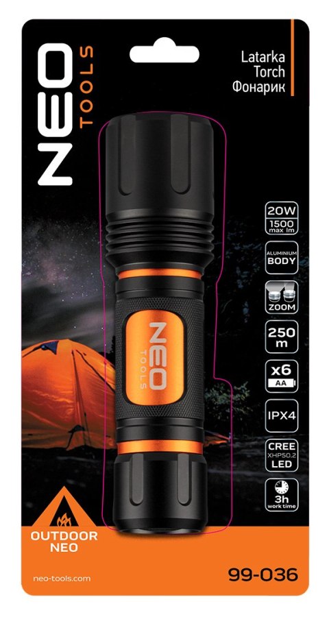 Latarka bateryjna 6xAA 1500 lm CREE XHP50.2 LED Latarka bateryjna 6xAA 1500 lm CREE XHP50.2 LED