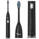 Szczoteczka soniczna do zębów Promedix, kolor czarny,, 5 trybów, timer, wskaźnik poziomu nał. baterii, 2 końcówki, kabel USB, P