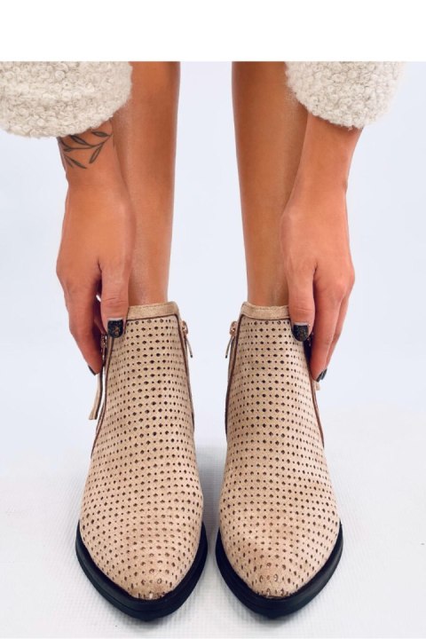 Botki ażurowe kowbojki VIZZI BEIGE - Inello Inello Botki ażurowe kowbojki VIZZI BEIGE - Inello Inello