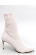 Botki na szpilce skarpetkowe DONATELLA BEIGE - Inello Inello