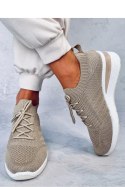 Buty sportowe na koturnie LEAKES KHAKI - Inello Inello