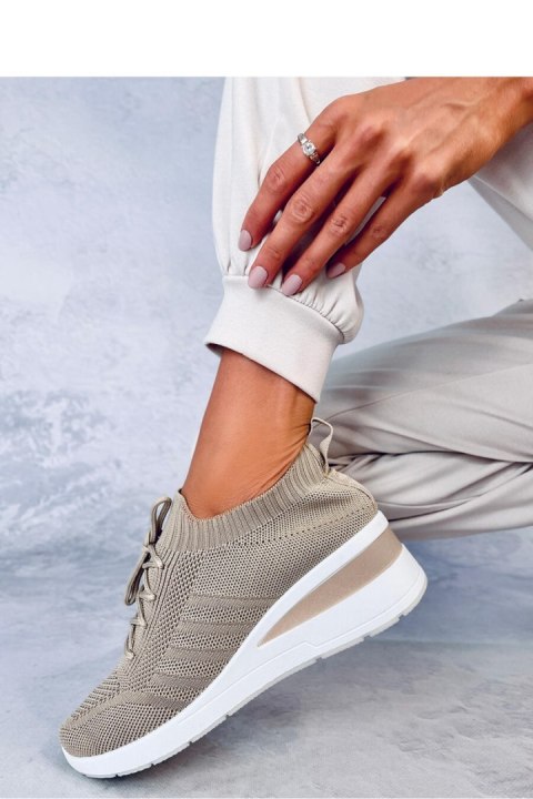Buty sportowe na koturnie LEAKES KHAKI - Inello Inello Buty sportowe na koturnie LEAKES KHAKI - Inello Inello