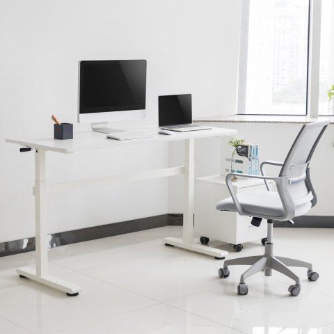 Biurko ręczna regulacja wys Ergo Office, max 40 kg, max wys 117cm, z blatem do pracy stojąco siedzącej, ER-401 W Biurko ręczna regulacja wys Ergo Office, max 40 kg, max wys 117cm, z blatem do pracy stojąco siedzącej, ER-401 W