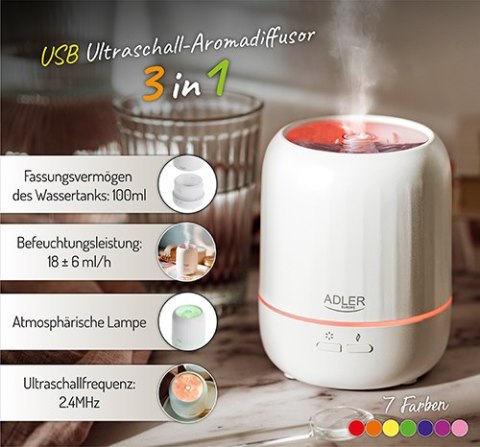 AD 7968 Ultradźwiękowy dyfuzor zapachowy usb 3w1 AD 7968 Ultradźwiękowy dyfuzor zapachowy usb 3w1